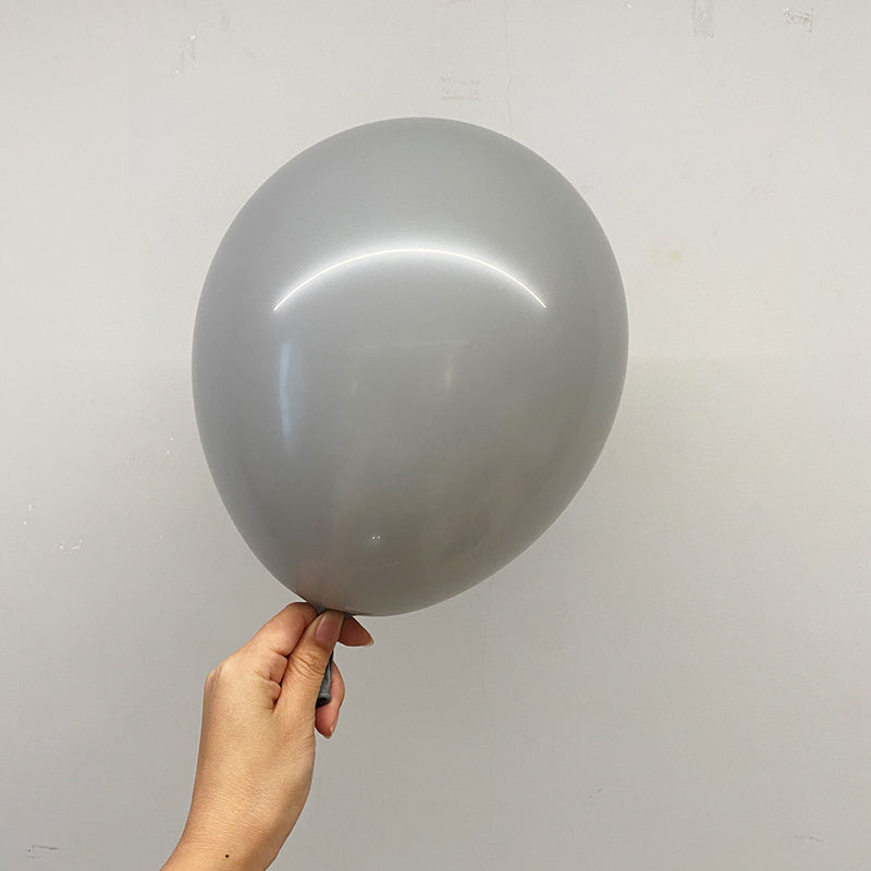 10 Pc Matte Gray Latex Helium, Air or Water Balloons 18"