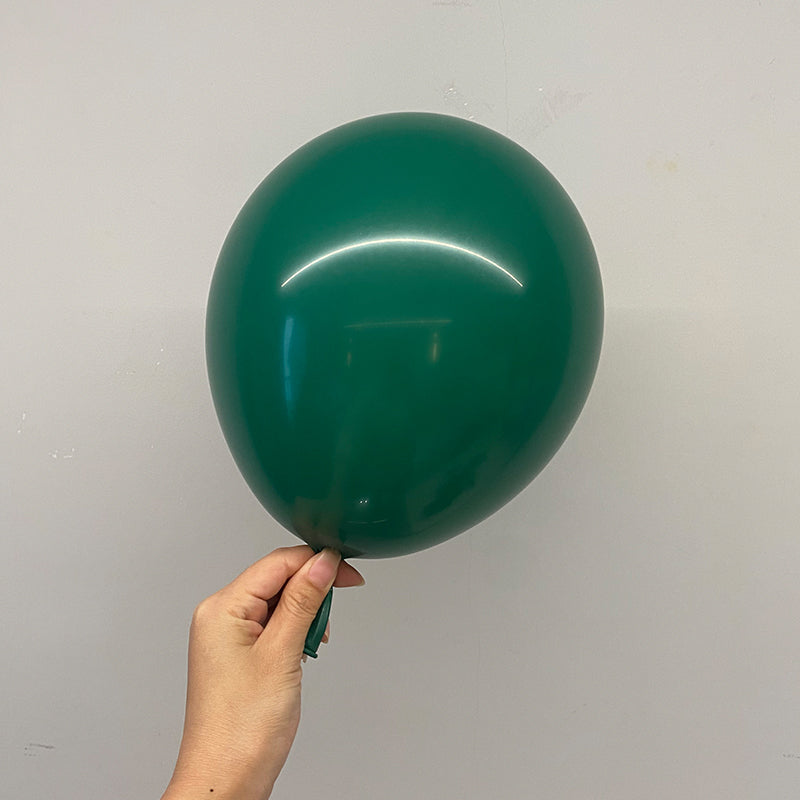 100 Pc Matte Hunter Green Latex, Air or Water Balloons 5"