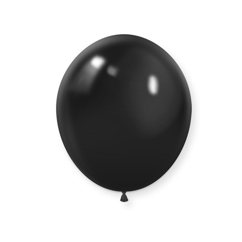 25 Pc Matte Black Latex Helium, Air or Water Balloons 12"