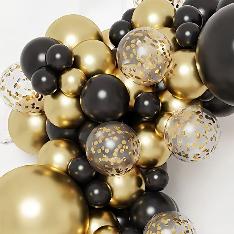 100 Pc Matte Black Latex, Air or Water Balloons 5"