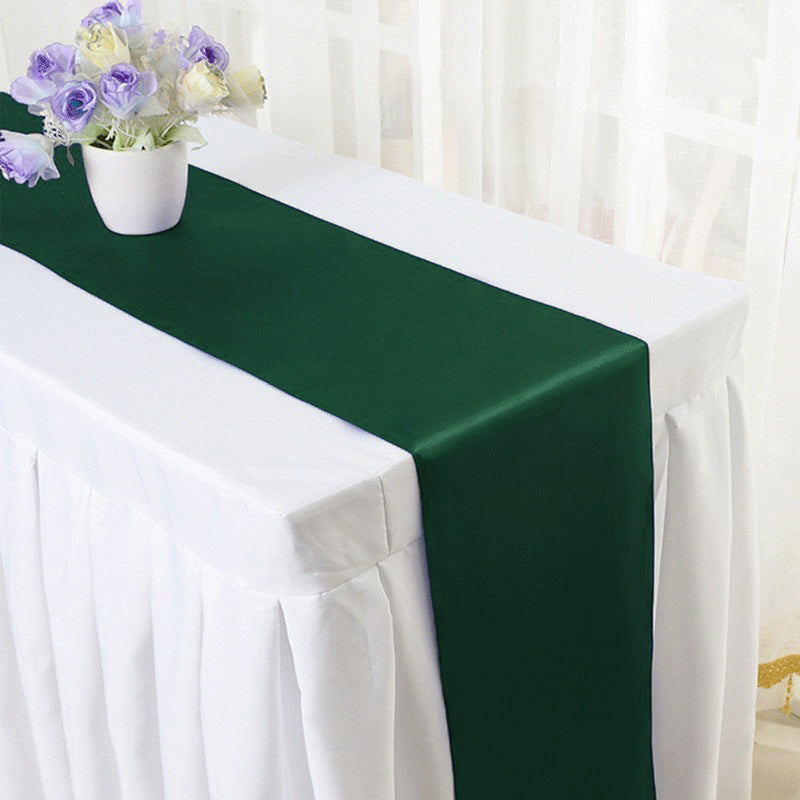 Satin Table Runner 12"x110" Dark Green