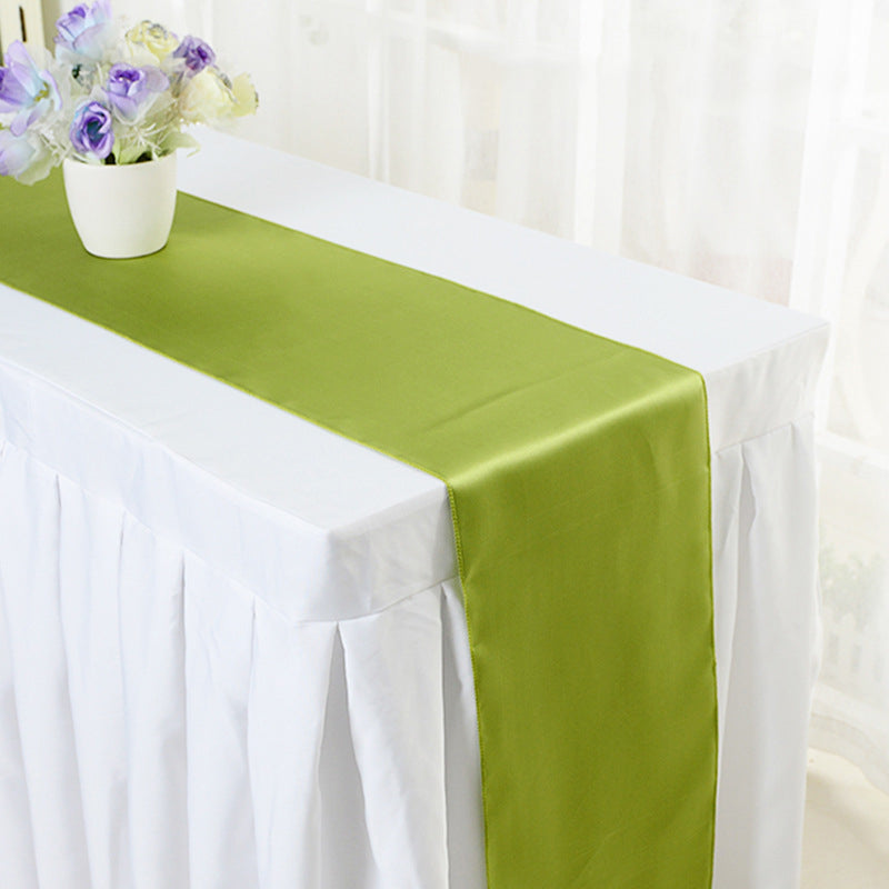 Satin Table Runner 12"x110" Grass Green