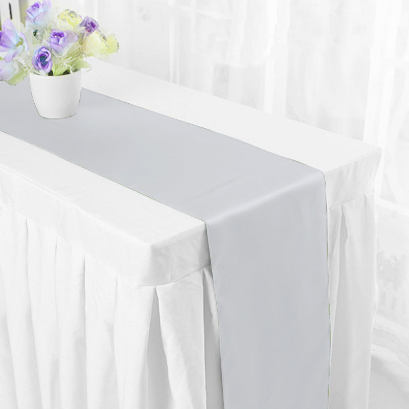 Satin Table Runner 12"x110" Silver Gray