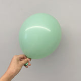 10 Pc Macaroon Green Latex Helium, Air or Water Balloons 18"