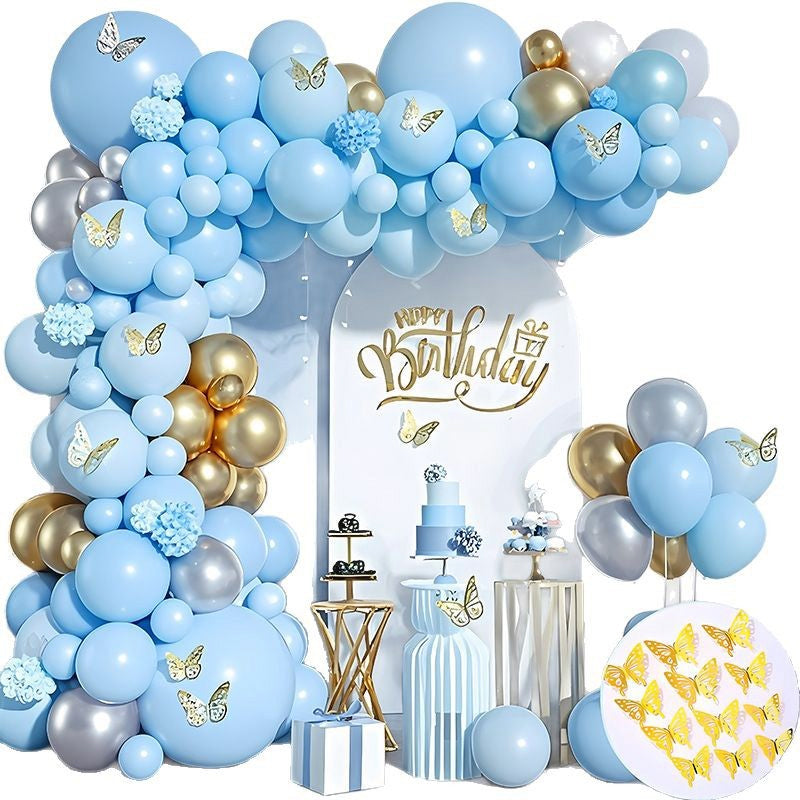 100 Pc Macaroon Blue Latex Helium, Air or Water Balloons 10"