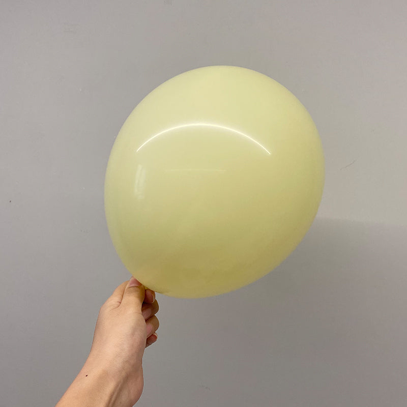 10 Pc Macaroon Yellow Latex Helium, Air or Water Balloons 18"
