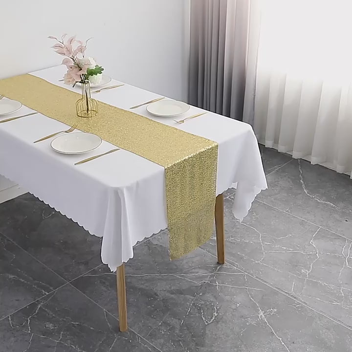 Sequin Table Runner 12" x 110" Rose Pink